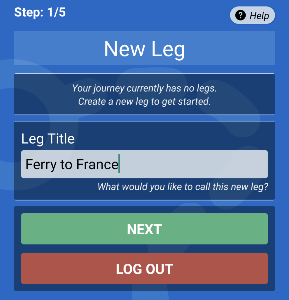 Leg title screen