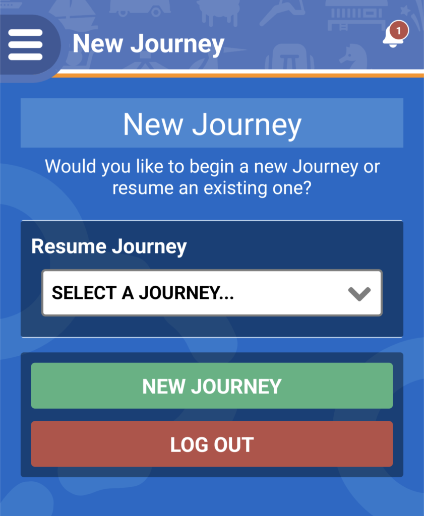 New Journey Screen